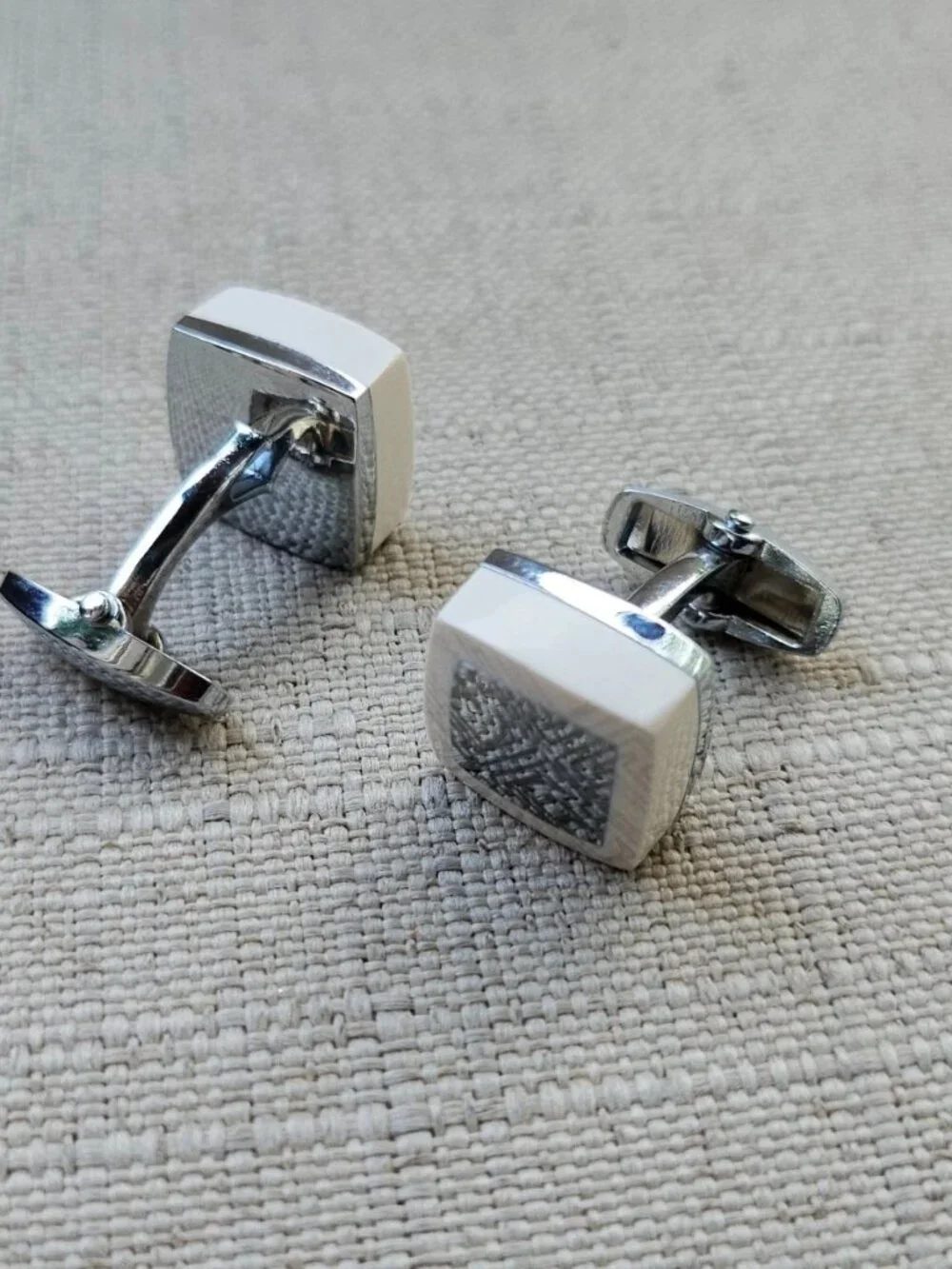 Father Day Gifts Cufflinks White/Silver Tone Fashion Stud Cuff Links Men Jewelry
